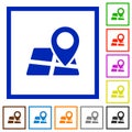 Map location framed flat icons Royalty Free Stock Photo