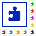 Puzzle framed flat icons Royalty Free Stock Photo