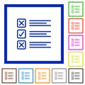 Questionnaire framed flat icons Royalty Free Stock Photo