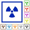 Radiation framed flat icons