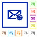 Refresh mail framed flat icons