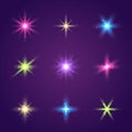 Set of starry elements with transparent effects Royalty Free Stock Photo