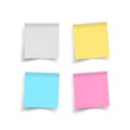 Set of color stickers papers. Note paper with curled corner. Vector isolated Royalty Free Stock Photo