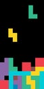 Set of color tetris block background, color puzzle icon , logic fun game vector illustration Royalty Free Stock Photo