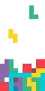 Set of color tetris block background, color puzzle icon , logic fun game vector illustration