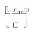 Set of color tetris block, color puzzle icon , logic fun game vector illustration