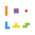 Set of color tetris block, color puzzle icon , logic fun game vector illustration