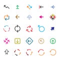 Set of color vector arrows. COLLECTION OF ICONS Royalty Free Stock Photo