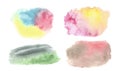 Set of color watercolor stains. Abstract multicolor watercolor gradient paint texture background