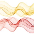 Set of color waves. Abstract curved linesset of color waves. abstract curved lines.Yellow and red colors. eps 10 Royalty Free Stock Photo