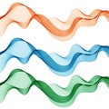 Set of color waves. red, blue, green. Abstract vector lines. eps 10 Royalty Free Stock Photo