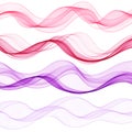 A set of color waves. Vector abstract lines. eps 10 Royalty Free Stock Photo