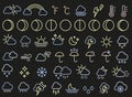 Set of color weather icons. Weather forecast. Weather. Vector illustration