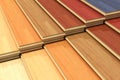 Set of color wooden laminated construction planks