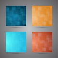 Set of colored abstract backgrounds with glowing l