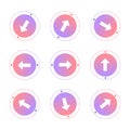 Driving direction icons, controls elements.