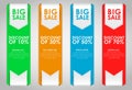 Set of colored banners for sale