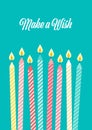 Set of colored birthday candles in flat style