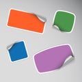 Set of colored blank rectangle stickers