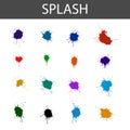 Set of colored blots