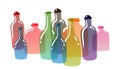 Set of colored bottles Royalty Free Stock Photo