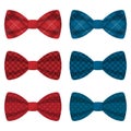 Set of colored bow ties vector illustration Royalty Free Stock Photo