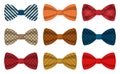 Set of colored bow ties vector illustration Royalty Free Stock Photo