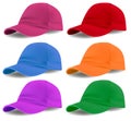 set of colored caps on a white background Royalty Free Stock Photo