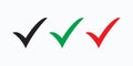 Set of colored check mark icon. Tick symbol, tick icon vector illustration.