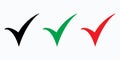 Set of colored check mark icon. Tick symbol, tick icon vector illustration.