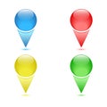 Set of colored checkpoints, navigation pins Royalty Free Stock Photo