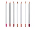 Set of multi-colored cosmetic pencil for make-up isolated white background