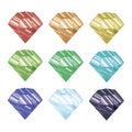 Set of colored crystals. vector illustration. Faceted jewel.