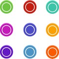 Set of colored dots, round buttons, elements for web design