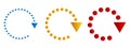 Sets of colored circular arrows. Vector illustration. Royalty Free Stock Photo
