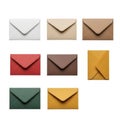 Set of colored envelopes, isolated on white background Royalty Free Stock Photo