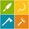 Set of Colored Farming Icons
