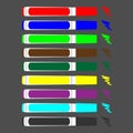 Set of colored felt-tip pens