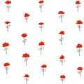 Set colored flowers. Red poppies. Hand drawn flowers Royalty Free Stock Photo