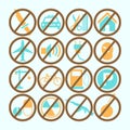 Set Of Colored Forbidden Signs.Vector Illustration