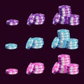 A set of colored game chips Royalty Free Stock Photo