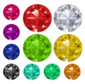 Set of colored gems