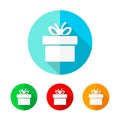 Set of colored gift icons. Vector illustration. Royalty Free Stock Photo