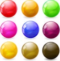 Set of colored glossy spheres