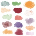 Set of colored hand drawn grunge design elements. Hand draw brush lines. Royalty Free Stock Photo