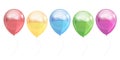 Set colored helium fly balloons - for stock Royalty Free Stock Photo