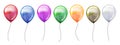 Set colored helium fly balloons - for stock Royalty Free Stock Photo