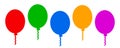 Set colored helium fly balloons - vector Royalty Free Stock Photo