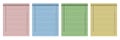 Set of colored horizontal window blinds. Realistic illustration blind curtains.