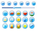 Set of icons for web sites interface and buttons for player Royalty Free Stock Photo